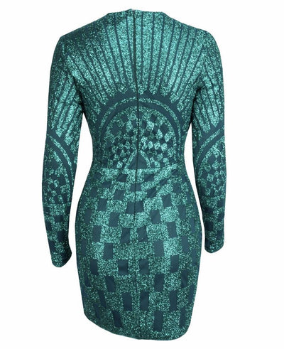 Harlie Black & Nude Glitter Long Sleeve Mini Dress - Fashion Genie Boutique