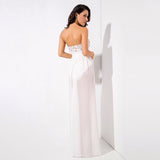 Phi Phi White Strapless Sequin Floaty Maxi Dress - Fashion Genie Boutique