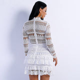 Go With The Flow White Crochet Mini Dress - Fashion Genie Boutique