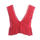 Summer Song Yellow Frill Wrap Front Crop Top - Fashion Genie Boutique