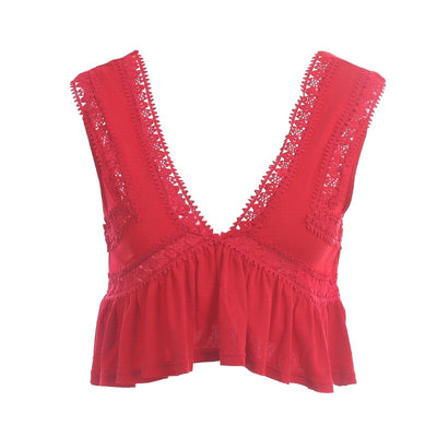 Summer Song Yellow Frill Wrap Front Crop Top - Fashion Genie Boutique