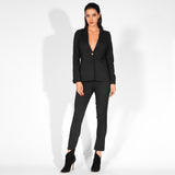 Nine To Five Black One Button Blazer - Fashion Genie Boutique
