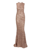 Sparkle Delight Gold Glitter Embellished Maxi Dress - Fashion Genie Boutique
