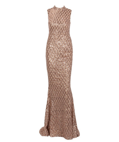 Sparkle Delight Gold Glitter Embellished Maxi Dress - Fashion Genie Boutique