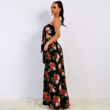 Suko Black Floral Print Crop Top & Trousers Co-Ord - Fashion Genie Boutique