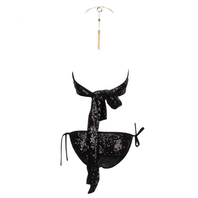 Olivia Black Sequin Choker Bikini Swimsuit - Fashion Genie Boutique