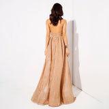 Magic Hour Gold Glitter Detatchable Maxi Gown Dress - Fashion Genie Boutique