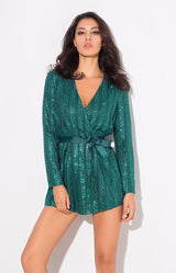 Sally Green Stripe Glitter Playsuit - Fashion Genie Boutique
