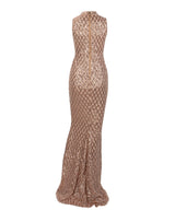 Sparkle Delight Gold Glitter Embellished Maxi Dress - Fashion Genie Boutique