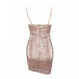 En Vogue Champagne Sequin Mini Dress - Fashion Genie Boutique