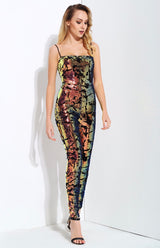 Love Lockdown Navy Iridescent Sequin Jumpsuit - Fashion Genie Boutique