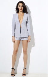 Bethany Blue Pearl Shorts and Blazer Co-Ord - Fashion Genie Boutique