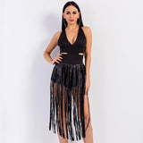Creative Approach Black Mesh Tassel Bodysuit - Fashion Genie Boutique