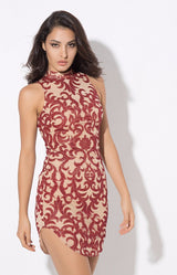 Day Dream Red Glitter Embellished Mini Dress - Fashion Genie Boutique