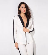 Girl Boss White Stripe Blazer & Trousers Co-Ord - Fashion Genie Boutique