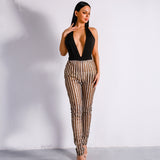Miami Nights Black & Gold Embellished Jumpsuit - Fashion Genie Boutique