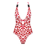 Wonderland Red Cheetah Print Swimsuit - Fashion Genie Boutique