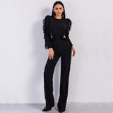 Vogueing Black Frill Sleeve Jumpsuit - Fashion Genie Boutique