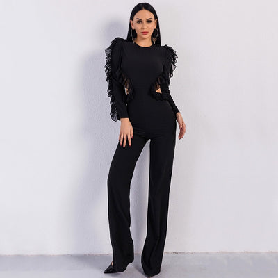Vogueing Black Frill Sleeve Jumpsuit - Fashion Genie Boutique