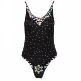 Tranquil Tropics Black Crystal Embellished Swimsuit - Fashion Genie Boutique