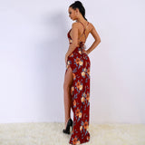 Banging Burgundy Floral Skirt Crop Top Co-Ord - Fashion Genie Boutique