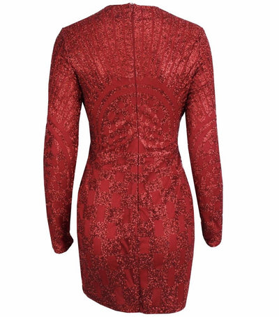 Harlie Black & Nude Glitter Long Sleeve Mini Dress - Fashion Genie Boutique