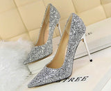 Till the Glitter Ends Silver High Heels - Fashion Genie Boutique