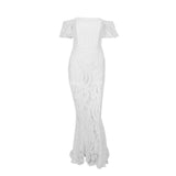 Hotline Black Bardot Lace Maxi Dress - Fashion Genie Boutique