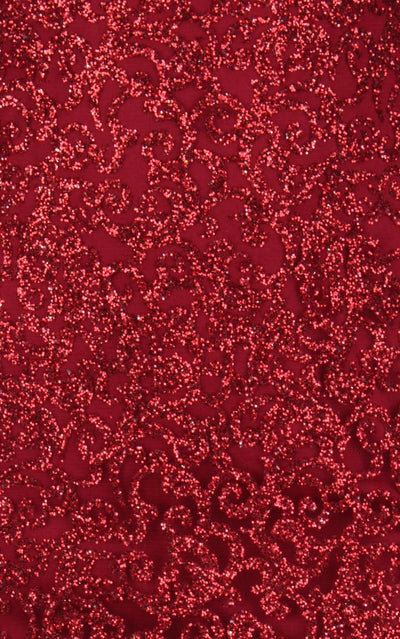 Spellbound Red Glitter Fishtail Long Sleeve Maxi Dress - Fashion Genie Boutique