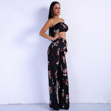 It’s A Match Black Floral Two Piece Trousers & Crop Top Co-Ord - Fashion Genie Boutique