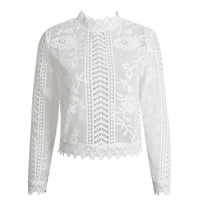 Lost Stars White Crochet Long Sleeve Top - Fashion Genie Boutique