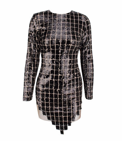 Hayden Black Sequin Long Sleeve Sequin Mini Dress - Fashion Genie Boutique