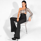 Wake Me Up Black High Waisted Flare Trousers - Fashion Genie Boutique