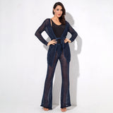 Jessamy Navy Glitter Knit Cardigan - Fashion Genie Boutique