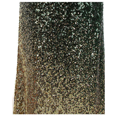 Oh My Posh Green & Gold Sequin Gradient One Shoulder Maxi Gown Dress - Fashion Genie Boutique