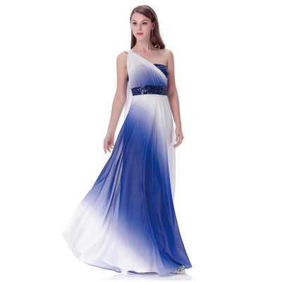 Love Potion Pink & White Contrast Chiffon Sequin Maxi Gown Dress - Fashion Genie Boutique