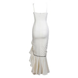 Señorita White Ruffle Maxi Dress - Fashion Genie Boutique