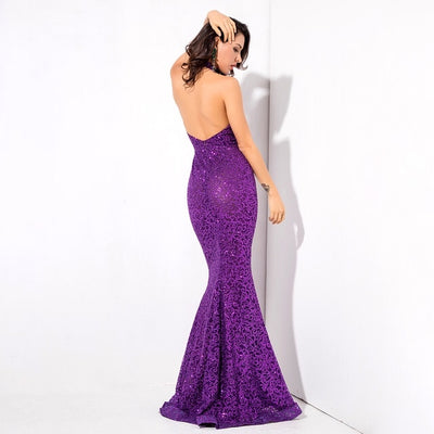 Prosecco Please Purple Glitter Embellished  Maxi Dress - Fashion Genie Boutique