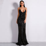 Prima Donna Black Sequin Fishtail Maxi Dress - Fashion Genie Boutique