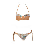 Beach Beauty Nude Crystal Bikini Swimsuit - Fashion Genie Boutique