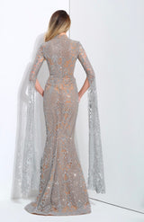 Queen Of The Night Silver Glitter Fishtail Maxi Dress - Fashion Genie Boutique