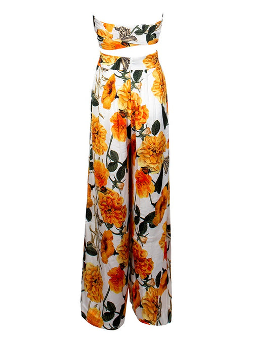 Paris Pursuit Strapless Crop Top & Wide Leg Trousers Co-Ord - Fashion Genie Boutique
