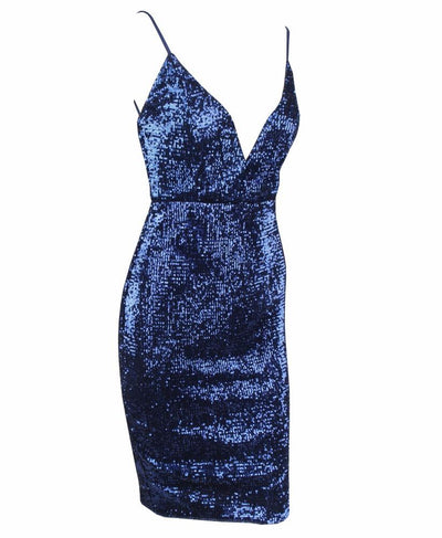 Weekend Fun Navy Sequin Mini Dress - Fashion Genie Boutique