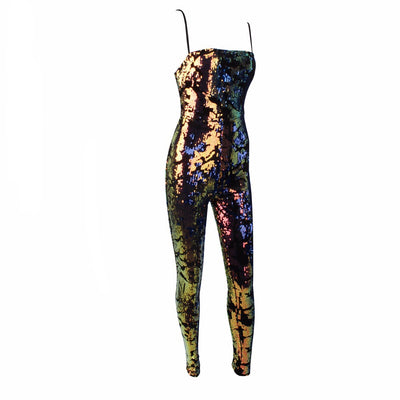Love Lockdown Navy Iridescent Sequin Jumpsuit - Fashion Genie Boutique
