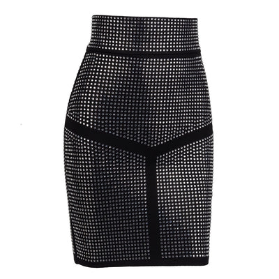 Little Wonder Black Crystal Embellished Mini Skirt - Fashion Genie Boutique
