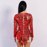 LA Night Black Sequin Long Sleeve Mini Dress - Fashion Genie Boutique