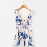 Catching Glances Blue Floral Mini Dress - Fashion Genie Boutique