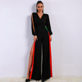 Tsanna Black Stripe Split Jumpsuit - Fashion Genie Boutique