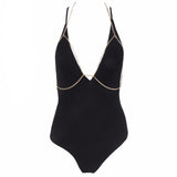 Sun Bunny Black Chain Swimsuit - Fashion Genie Boutique