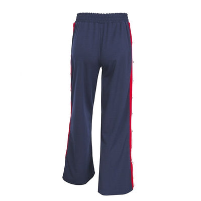 Laidback Lady Navy Popper Lounge Trousers - Fashion Genie Boutique